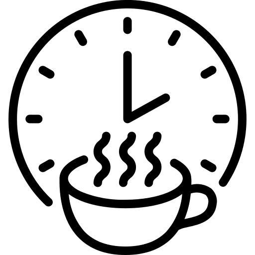 Clock food and restaurant drink time icon