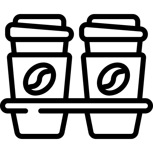 Cups drink food and restaurant takeaway icon