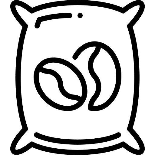 Sack bag coffee beans icon