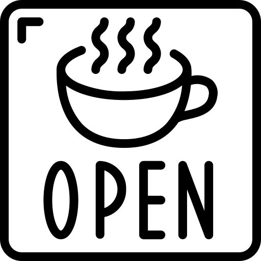 Sign food and restaurant open sign icon