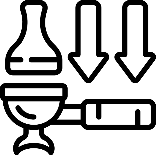 Tamping filter coffee machine icon