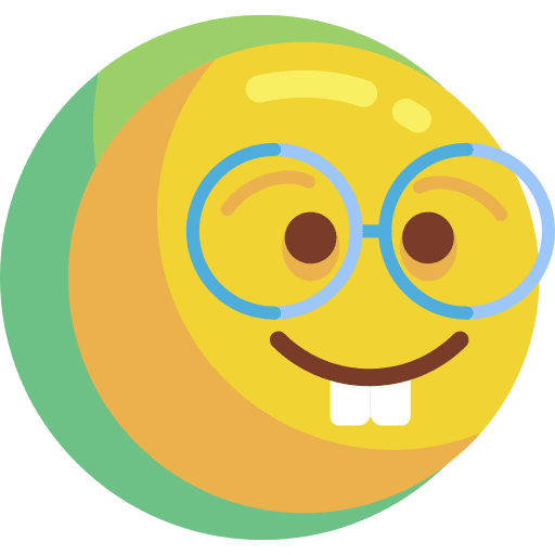 Nerd expression smiley emoticon icon Nerd expression smiley emoticon icon