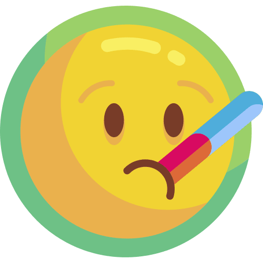 Thermometer emoticon sick fever icon Thermometer emoticon sick fever icon