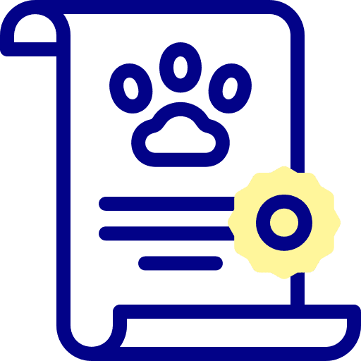 Certificate pet animals document icon