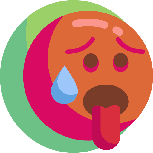 Hot sweat smiley feeling icon Hot sweat smiley feeling icon