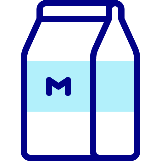 Milk carton breakfast food and restaurant carton box icon