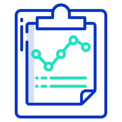 Notepad analytics graph business and finance icon
