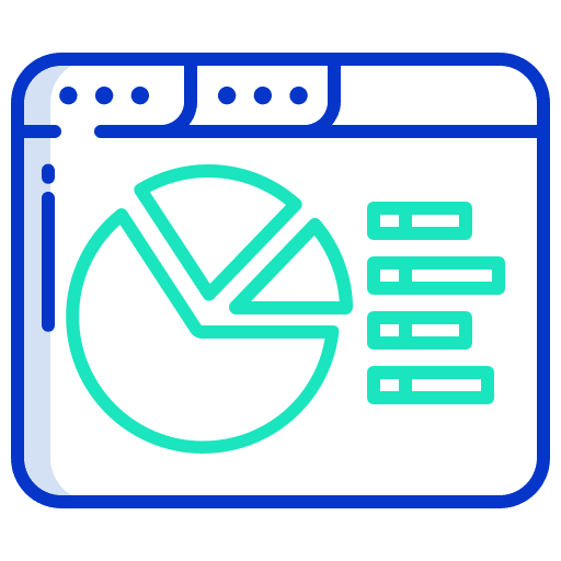 Web website browser pie chart icon