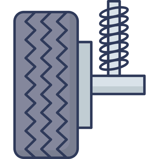 Suspension wheel reparation car icon