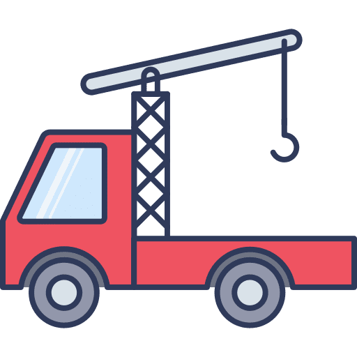 Truck loading construction and tools truck icon