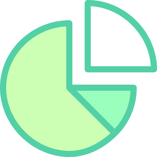 Pie chart business and finance finances graphical icon
