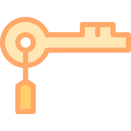Key tools and utensils door key access icon