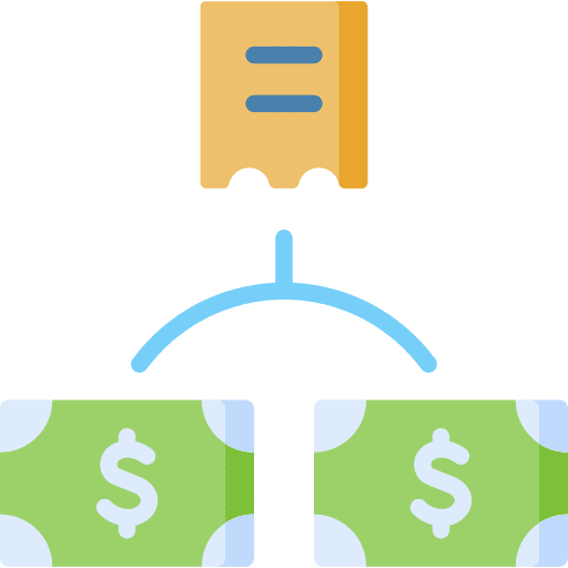 Bill business and finance dollar receipt icon