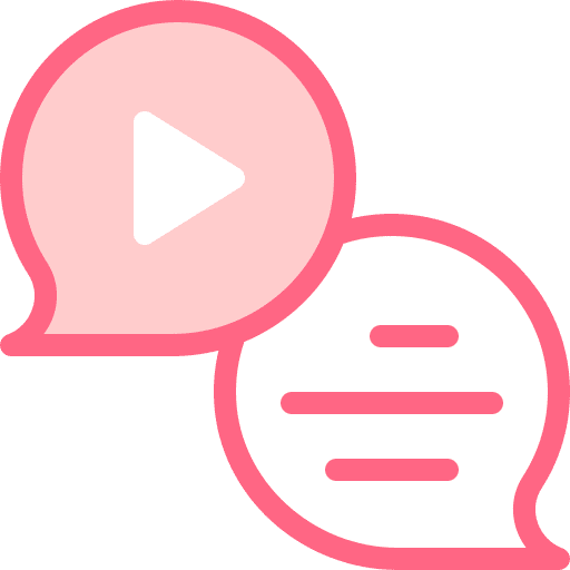 Chat video speech bubble conversation icon