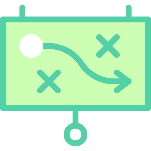 Strategic plan process presentation marketing icon