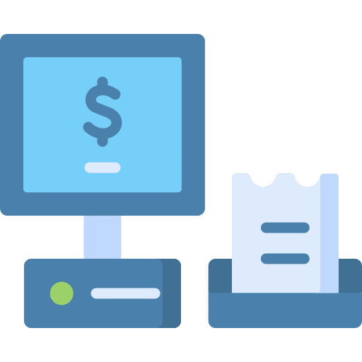 Cashier machine machine bill business and finance icon