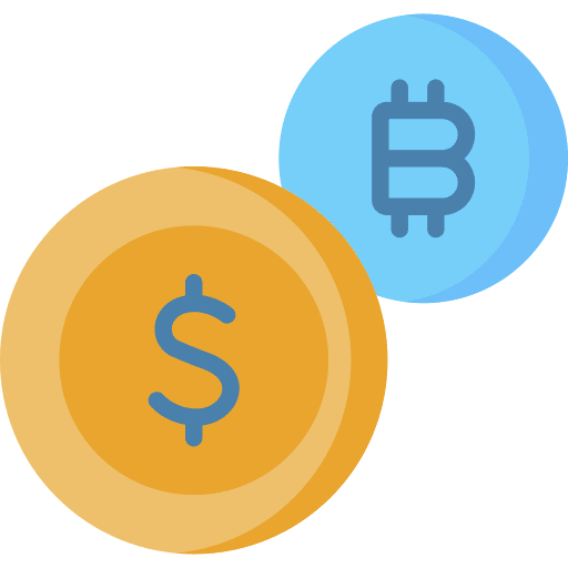 Coins bitcoin dollar exchange icon Coins bitcoin dollar exchange icon