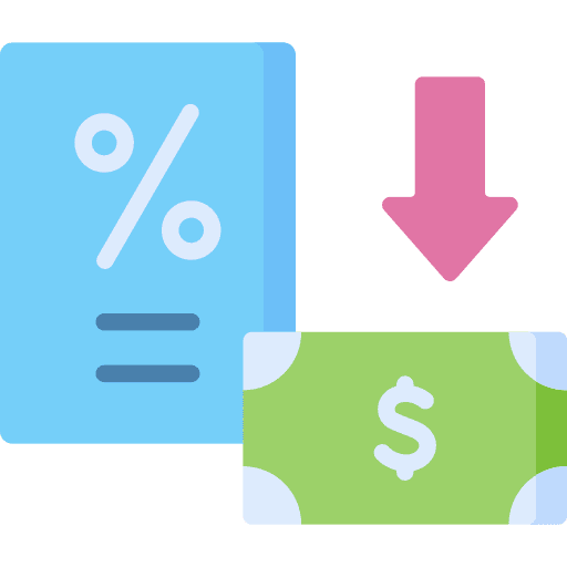 Down down discount percentage icon