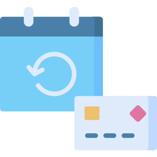 Recurring payment circular arrow business and finance credit card icon Recurring payment circular arrow business and finance credit card icon