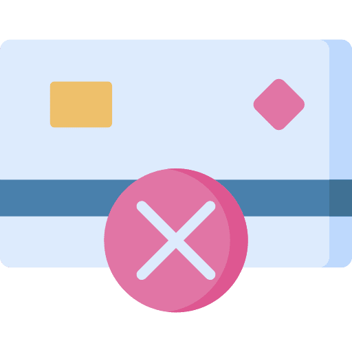 Declined credit card declined reject icon Declined credit card declined reject icon