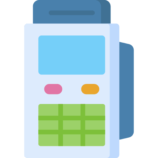 Edc pos terminal credit card food and restaurant icon Edc pos terminal credit card food and restaurant icon