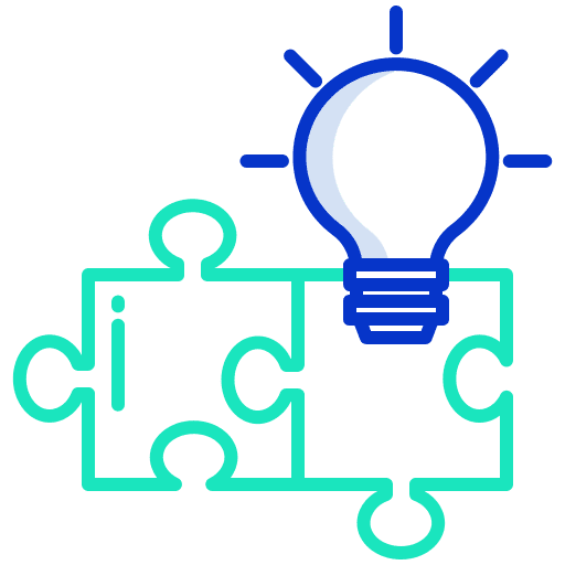 Idea puzzle pieces planning icon