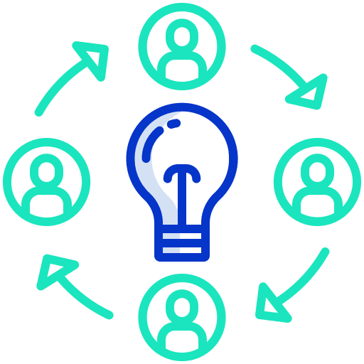 Creative process people idea lightbulb icon