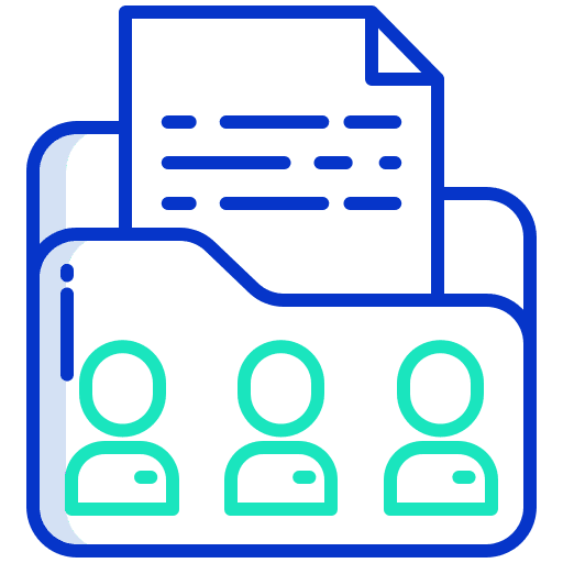 Folder group meeting files and folders users icon