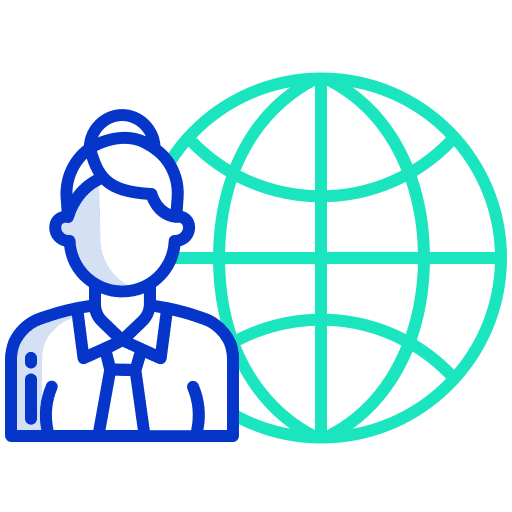 Leader networking globe grid leader icon
