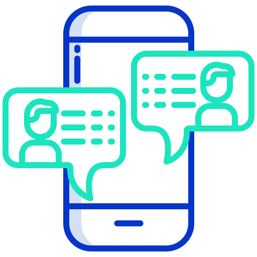 Phone speech bubble mobile chat communications icon