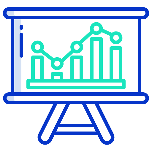 Presentation business and finance work stats icon