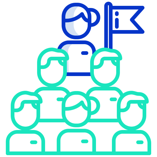 Team leader boss members person icon