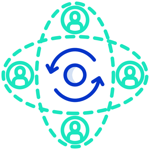 Team work development team management human resources icon