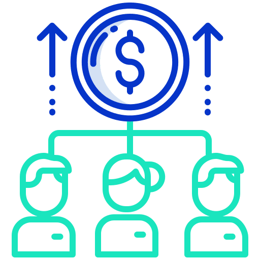 Team work dollar symbol profits team work icon