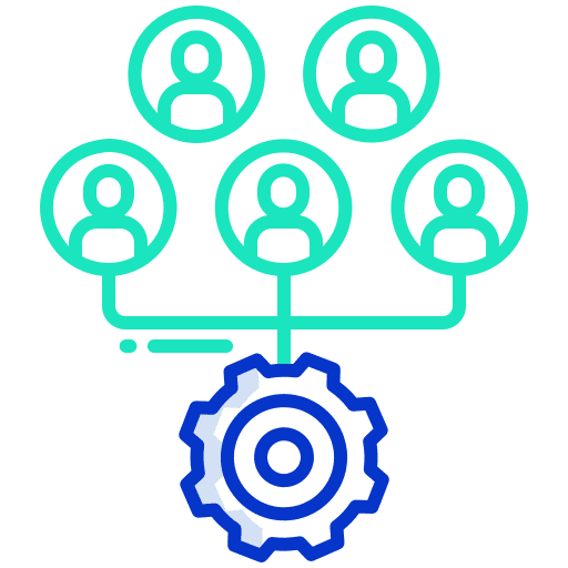 Teamwork person networking organization icon