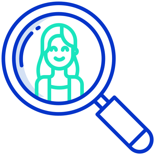 Search woman business searching icon
