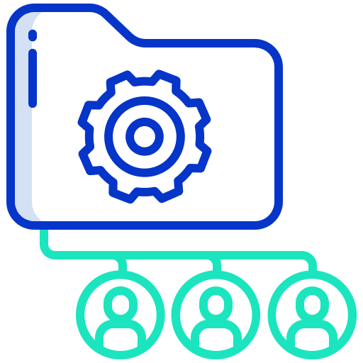 Shared folder business and finance networking shared folder icon