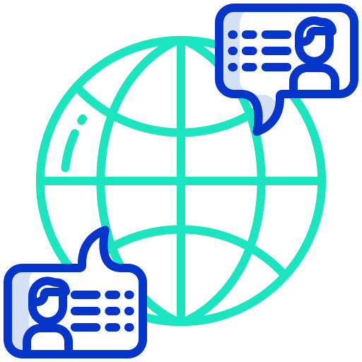 Chat marketing chat globe icon