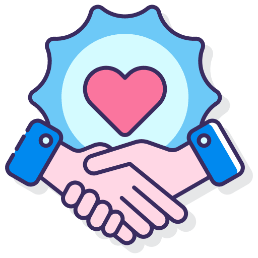 Brand positioning brand customer loyalty shaking hands icon
