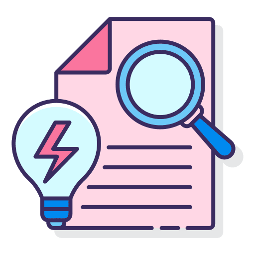 Research and development paper research files and folders icon