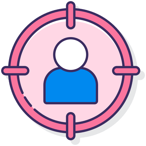 Target audience seo and web targets seo icon