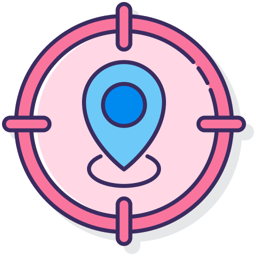 Geotag seo and web geolocalization location pin icon