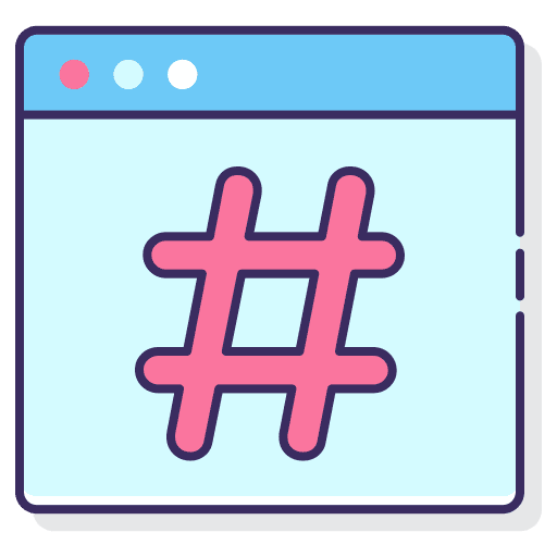 Hashtags electronics smartphone seo and web icon