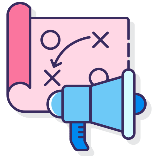 Marketing plan social network loudspeaker network icon