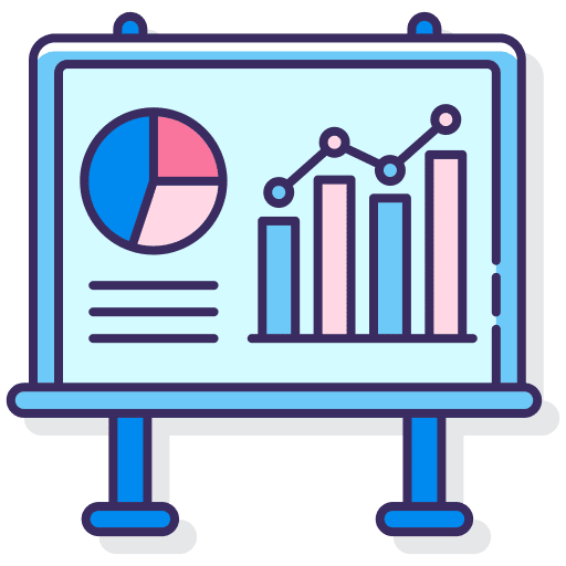 Training business and finance bar chart sign icon