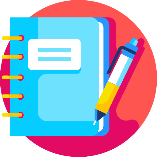Notebook pen study organization icon