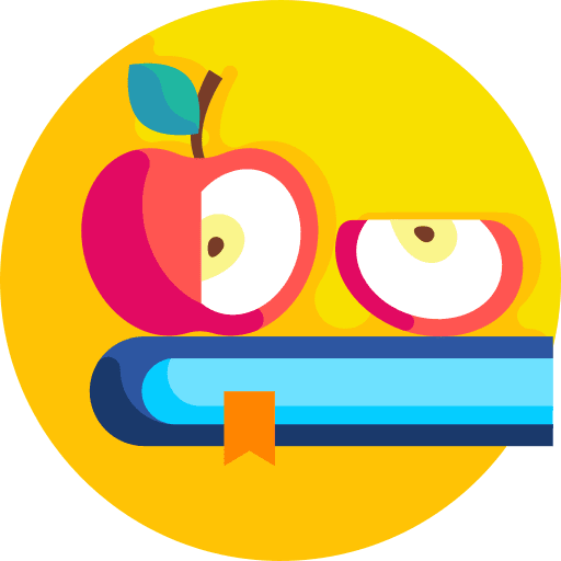 Book textbook learning apples icon Book textbook learning apples icon
