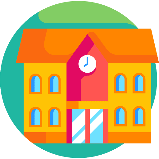 School architecture and city school elementary school icon School architecture and city school elementary school icon