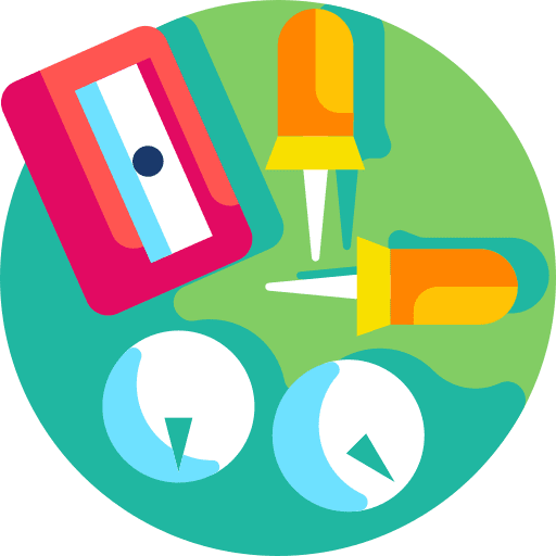 Sharpener stationery pushpin school material icon Sharpener stationery pushpin school material icon