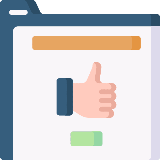 Review testimonial thumbs up marketing icon